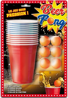 Immagine prodotto di Set per beer pong Animazione per feste 18 pezzi colorati - Taglia unica