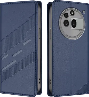 Produktbild von Hülle für Nothing Phone 3a Pro, Kunstleder Brieftaschen Handyhülle mit Kartenfach und Standfunktion Blau