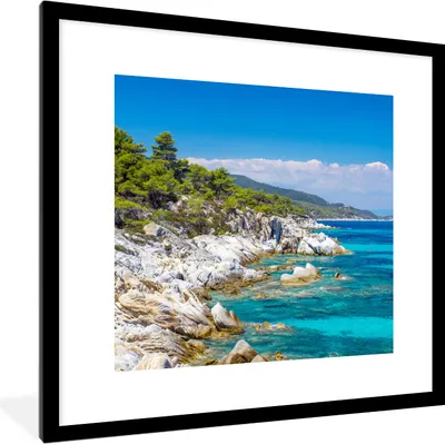 Produktbild von MuchoWow® Gerahmtes Poster Meer - Sommer - Tropisch 40x40 cm - Poster mit Schwarzem Bilderrahmen Wandposter Rahmen Foto Bilder - Poster - Plakat im Rahmen