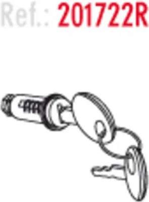 A product image showing a lock cylinder and two keys.