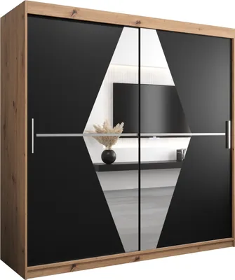 Produktbild von Kleiderschrank, Schiebetürenschrank Schlafzimmer, Schrank mit Spiegel BOLIWIA 200 cm