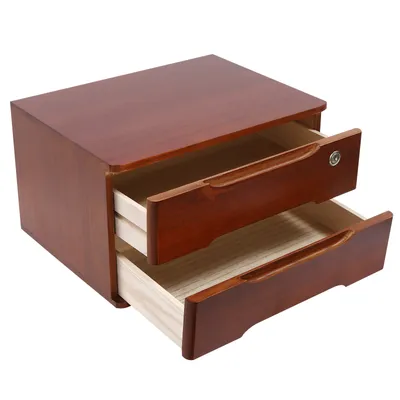 Produktbild von Schreibtisch Aufbewahrungsbox 2 Etagen Organizer, Schreibtisch mit abschließbaren Schubladen