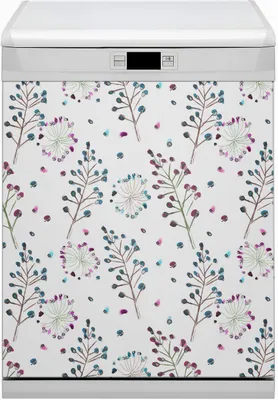 Obrázok produktu pre Magnetická fólia do umývačky riadu kuchynská magnetická podložka 60x80 cm dekor umývačka riadu - kvetinový motív