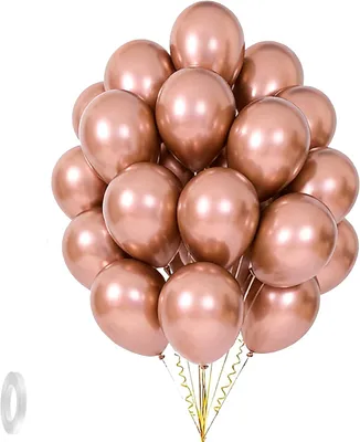 Produktbild von 20 Stück Metallic Luftballons Rosegold, 10 Zoll Helium Ballons Rosegold Girlande, Luftballons Rosa Gold, Partyballon für Mädchen Geburtstag Hochzeit