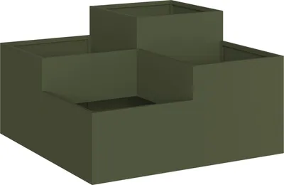 Produktbild von Möbel Pflanzkübel 100x100x48 cm Olivgrün Stahl - Beete 865851