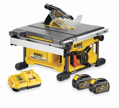 Produktbild von DeWALT DCS7485T2 Akku Tischkreissäge 54V 6Ah XR FLEXVOLT 210mm bürstenlos 2 Akkus