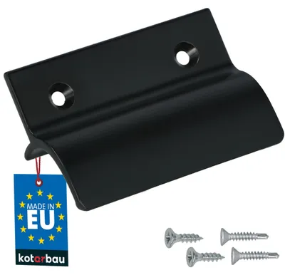 Immagine prodotto di KOTARBAU® Maniglia Esterna per Porta del Balcone 65 x 45 mm in Alluminio Maniglia Porta Finestra con Ponte Avvitabile Nero