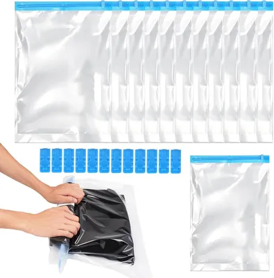 Immagine prodotto di Sacchetti sottovuoto per abbigliamento, senza pompa - Set da 12 - 40 x 50 cm