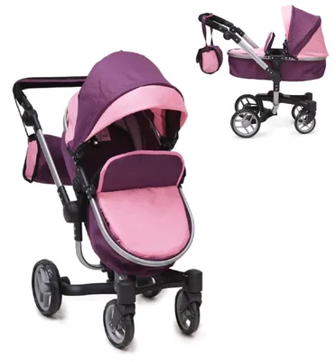 Produktbild von Moni Puppenwagen Violette 9694, zusammenklappbar, mit Schwenkräder vorne
