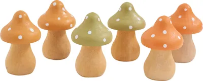 Produktbild von VBS Holz-Fliegenpilze, 6 Stück