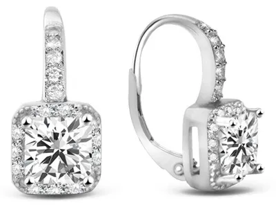 Image de Charmantes boucles d'oreilles en argent avec zircon AGUC2699