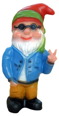 Produktbild von Hippie Gartenzwerg 32 cm - Plastikstatue fur drausen - Einzigartige Gartendekoration