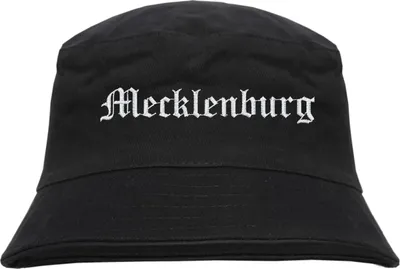 Produktbild von Mecklenburg Fischerhut - Altdeutsch - bestickt -  Bucket Hat Anglerhut Hut Schwarz S/M