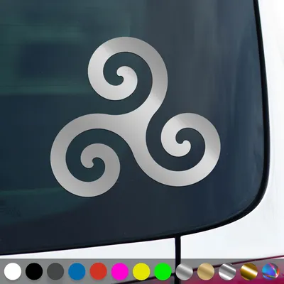Produktbild von PantherPixel Triskele Aufkleber Keltische Kelten Wikinger Sticker Auto Geschenkidee Farbe Silber