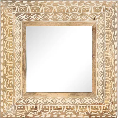 Obrázok produktu pre vidaXL Zrkadlo ručne vyrezávané 50x50x2,6 cm z masívneho dreva Mango