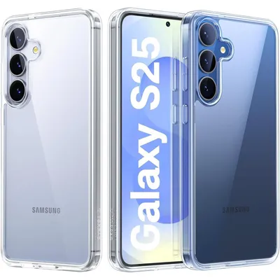 Produktbild von Handyhülle Transparent für Samsung Galaxy S25 mit 360° Airbags, Militärschutz, Anti-Vergilbung