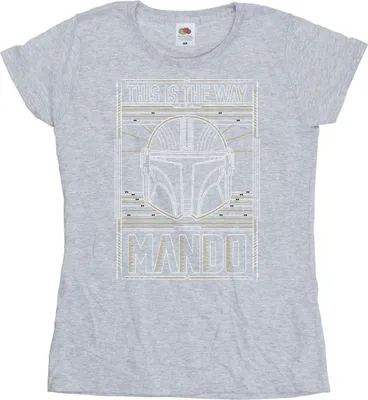 Produktbild von Star Wars - "The Mandalorian The Way" T-Shirt für Damen BI43361 (XL) (Grau)