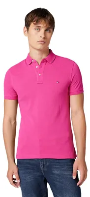 Produktbild von Tommy Hilfiger Herren Poloshirt Kurzarm 1985 Slim Fit, Rosa (Eccentric Magenta),