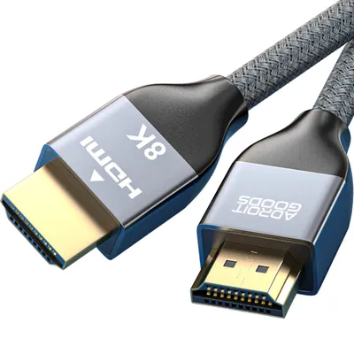 Obrázek produktu pro AdroitGoods 8K HDMI kabel - 2.1 Nylon 8K 60Hz 4K 120Hz - 2 metry - šedý