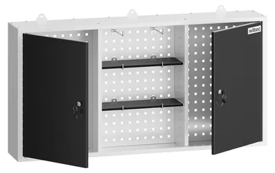 Produktbild von Wandschrank Werkstattschrank Lochwand - 60 x 120 x 19 cm - Gecoated Stahl - Grau - Für Werkstatt und Garage