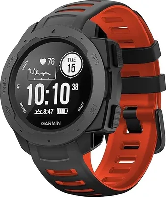 Produktbild von Strap-it Sport-Smartwatch-Armband aus Silikon mit Schnallenverschluss – passend für Garmin Instinct 1 / Garmin Instinct 2