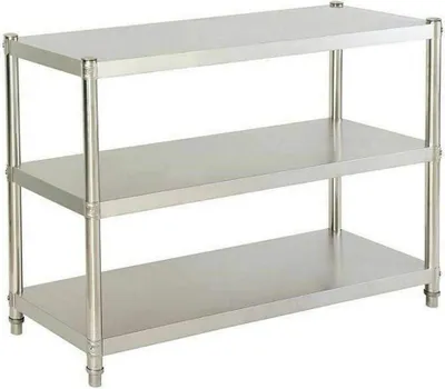 Produktbild von Multifunktion Regal 3 Böden Edelstahl Küchenregal Gewürzregal Lagerregal Aufbewahrungsregal 80x80x40cm