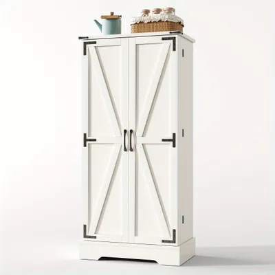 Produktbild von Küchenschrank - Aufbewahrungsschrank - Buffet - Kommode - Schrank - Weiß - 128,5 cm breit