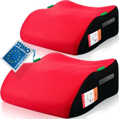 Produktbild von 2er Set Kindersitzerhöhung ergonomisch Kinder 135-150 cm Sitzerhöhung Auto Sitz ECE R129 Bezug waschbar Rot