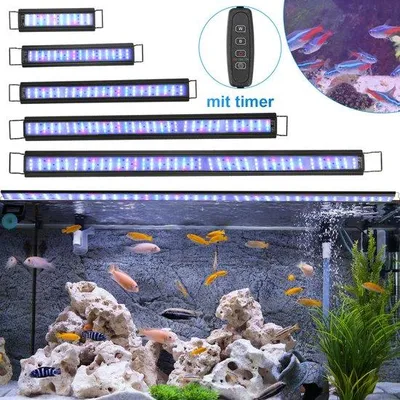 Immagine prodotto di Lampada LED RGB per acquari, da 18W, con supporto e timer, per uso interno