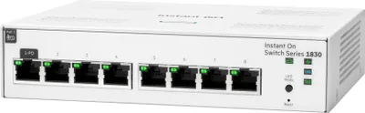 Obrázok produktu pre HPE Aruba Networking Networking Instant On Switch 8p Gigabit 1830, Riadený, L2, Gigabit Ethernet (10/100/1000), Plne duplexný režim, Inštalácia do Racku