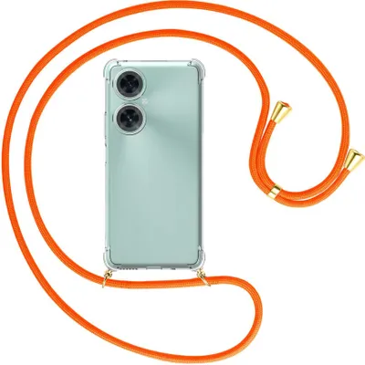 Produktbild von Handykette Backcover-Schutzhülle mit Band (Metall goldfarben) für Huawei nova 11i (MAO-LX9, 6.8'') - neonorange