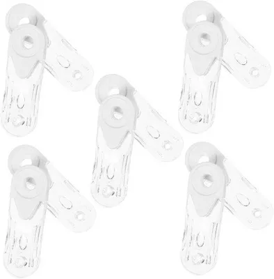 Immagine prodotto di Set di 8 accessori per tende in plastica trasparente e resistente, ideali per la decorazione delle finestre