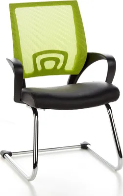 Produktbild von hjh OFFICE Freischwinger mit Armlehnen VISTO NET V Kunstleder/Netzstoff Stuhl für Büro Zuhause, Besucherstuhl Schwingstuhl bis 110 kg belastbar