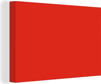 Produktbild von MuchoWow® - Leinwandbilder - Rot - Farbe - Einfarbig, Wandbild, Wanddeko Bilder Wohnzimmer, 120x80cm