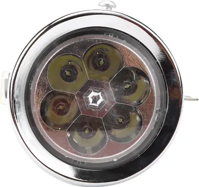 Image de lampe frontale vintage à 6 LED pour vélo Lampe frontale à lampe de poche avec support Argenté