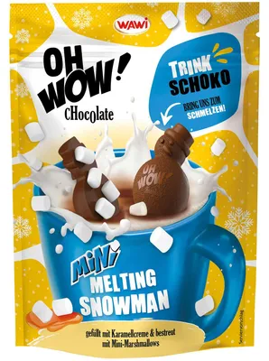 Produktbild von OH WOW! Chocolate Mini Melting Snowman Karamellcreme 12x10g