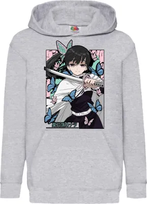 Immagine prodotto di Felpe con cappuccio per bambini Anime Manga Demon Anime Slayer Kanao Tsuyuri 01 Kanao, 12-13 Jahr - 152 / Gris