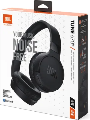 Zdjęcie produktu dla JBL Tune 670NC, Przewodowy i Bezprzewodowy, Połączenia/muzyka, 20 - 20000 Hz, 174 g, Zestaw słuchawkowy, Czarny