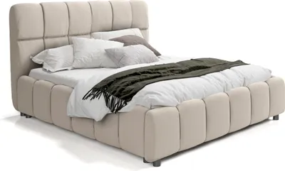 Produktbild von FEDVE Polsterbett Doppelbett Egeris Bett Bettkästen 140x200 cm Beige (Monolith 04) Mit Matratze