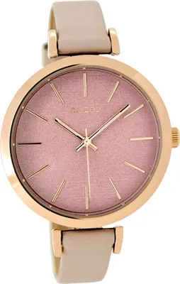 Produktbild von Oozoo Leder Damen Uhr Analog Quarzuhr Armband rosa Timepieces D2UOC9136