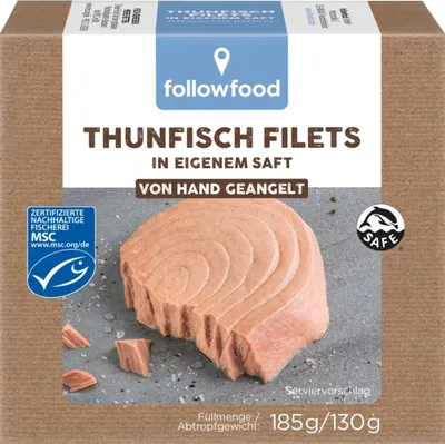 Produktbild von Thunfisch Filets - natur eigener Saft 185g
