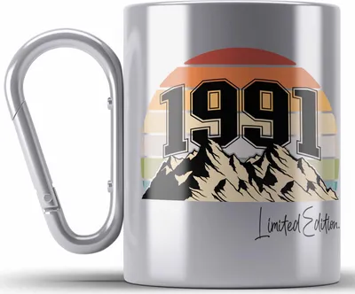 Produktbild von Trendation - 30. Geburtstag Edelstahl Tasse Karabiner Frau Mann Geschenk 30er 30 Mutter Vater Männer Frauen Lustig Geschenke Geschenkidee (Silber)