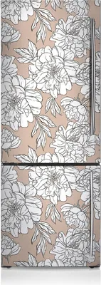 Produktbild von Kühlschrank Aufkleber Kühlschrankmagnete Dekoration Kühlschrankfolie 70x190 cm - Künstlerische Blumen