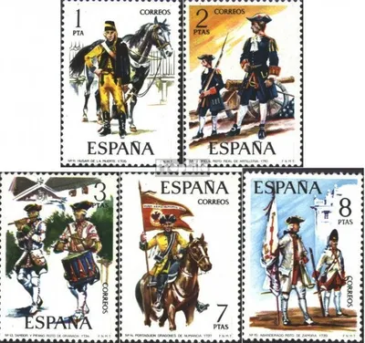 Produktbild von Briefmarken Spanien 1974 Mi 2092-2096 (kompl.Ausg.) postfrisch Militäruniformen