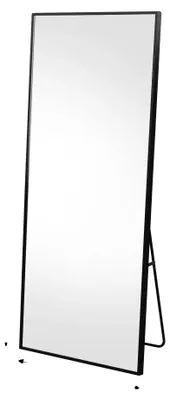 Zdjęcie produktu dla Lustro podłogowe, nowoczesny design, minimalistyczny styl, czarne – 173 x 63 cm
