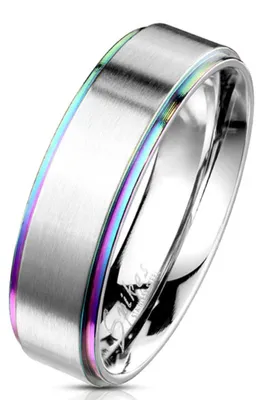 Produktbild von Regenbogen Ring Edelstahl / Pride Partnerring für Damen & Herren 55 (17.5 mm Ø)