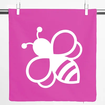 Produktbild von Huuraa Kissenbezug Biene Silhouette 40x40cm Fuchsia Baumwolle Dekokissenbezug Geschenkidee