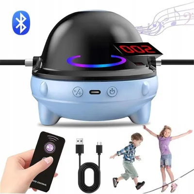 Produktbild von Elektronische Springseil intelligente Springseilmaschine mit Fernbedienung Bluetooth verstellbares mit LED 1–10 Geschwindigkeitsstufen für Kinder