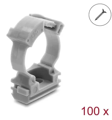 Image de Support pour gaine de câble, à visser, avec clip de fixation pour tube de 20 mm