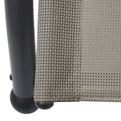 vidaXL Doppel-Sonnenliege mit Sonnendach Textilene Taupe